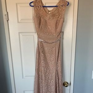 Pink lace formal dress